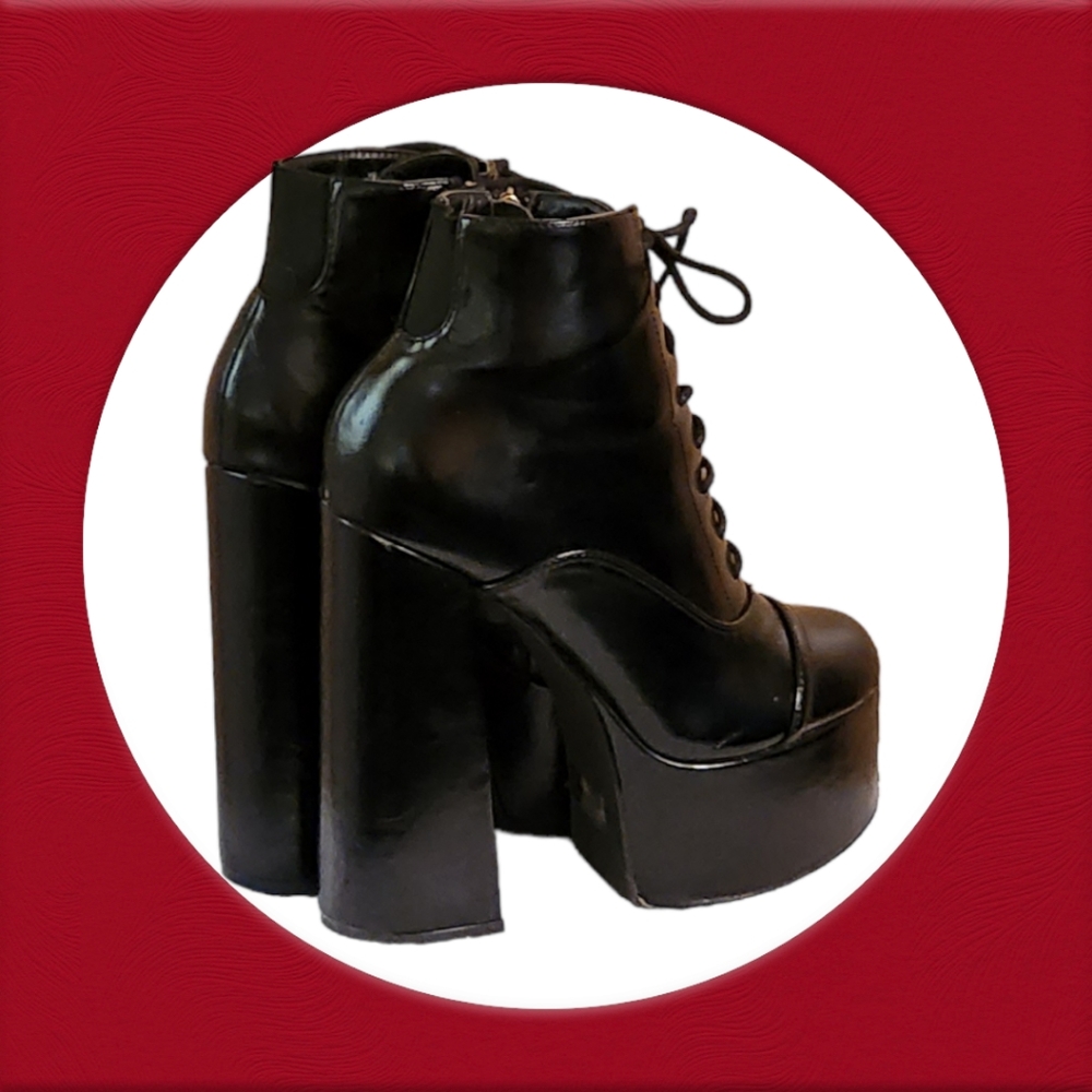 Source Unknown Black Platform Shoes - image 6